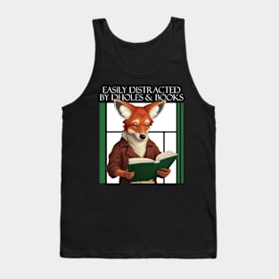 Easily Distracted By Dholes & Books - Whimsical Reading Companion Tank Top